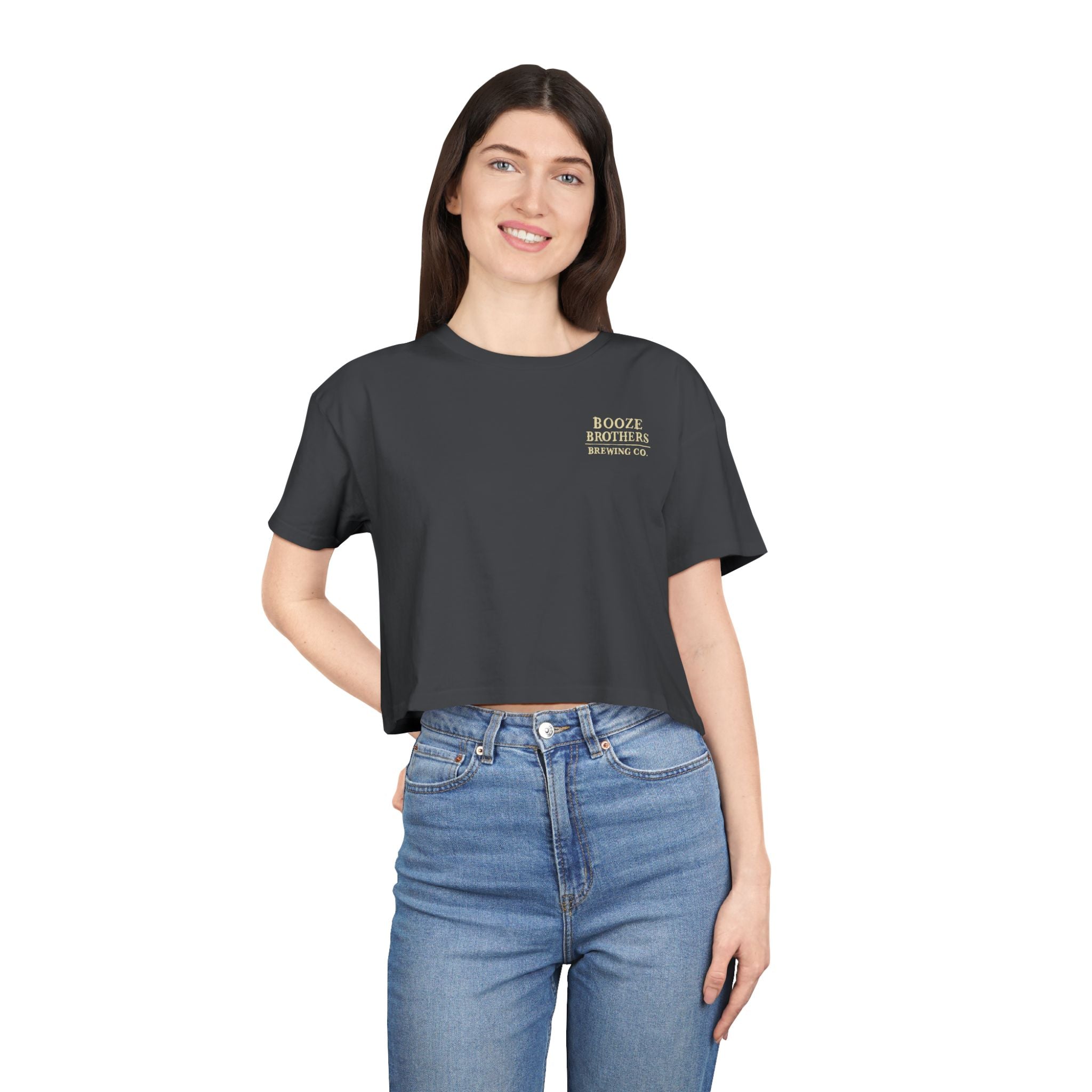 Booze Brothers Woman's Crop Drink Like A Fish Tee