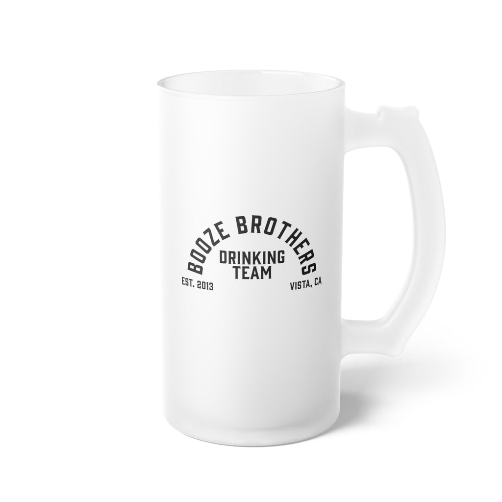 Booze Bros Drinking Team Frosted Glass Beer Mug 16oz