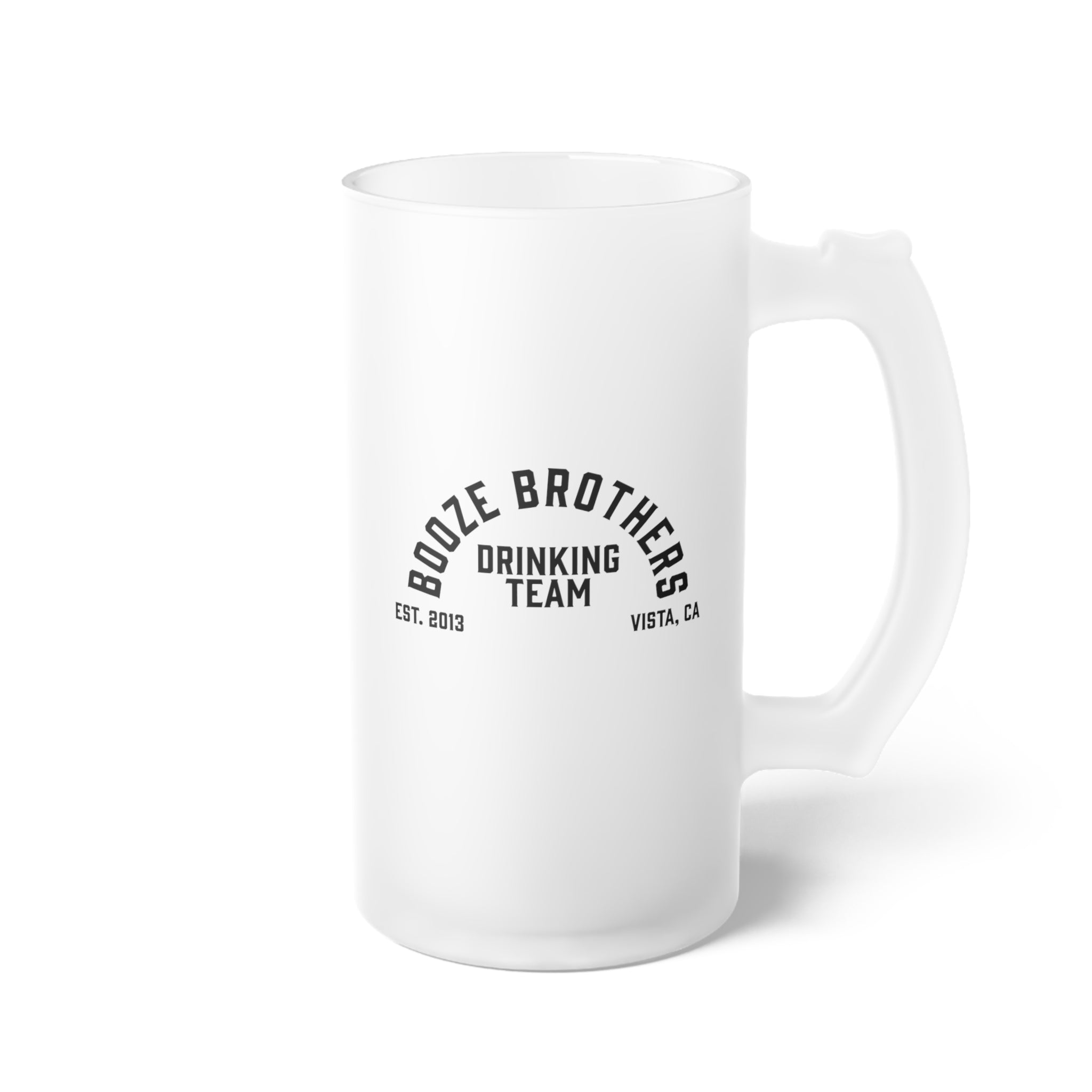 Booze Bros Drinking Team Frosted Glass Beer Mug 16oz