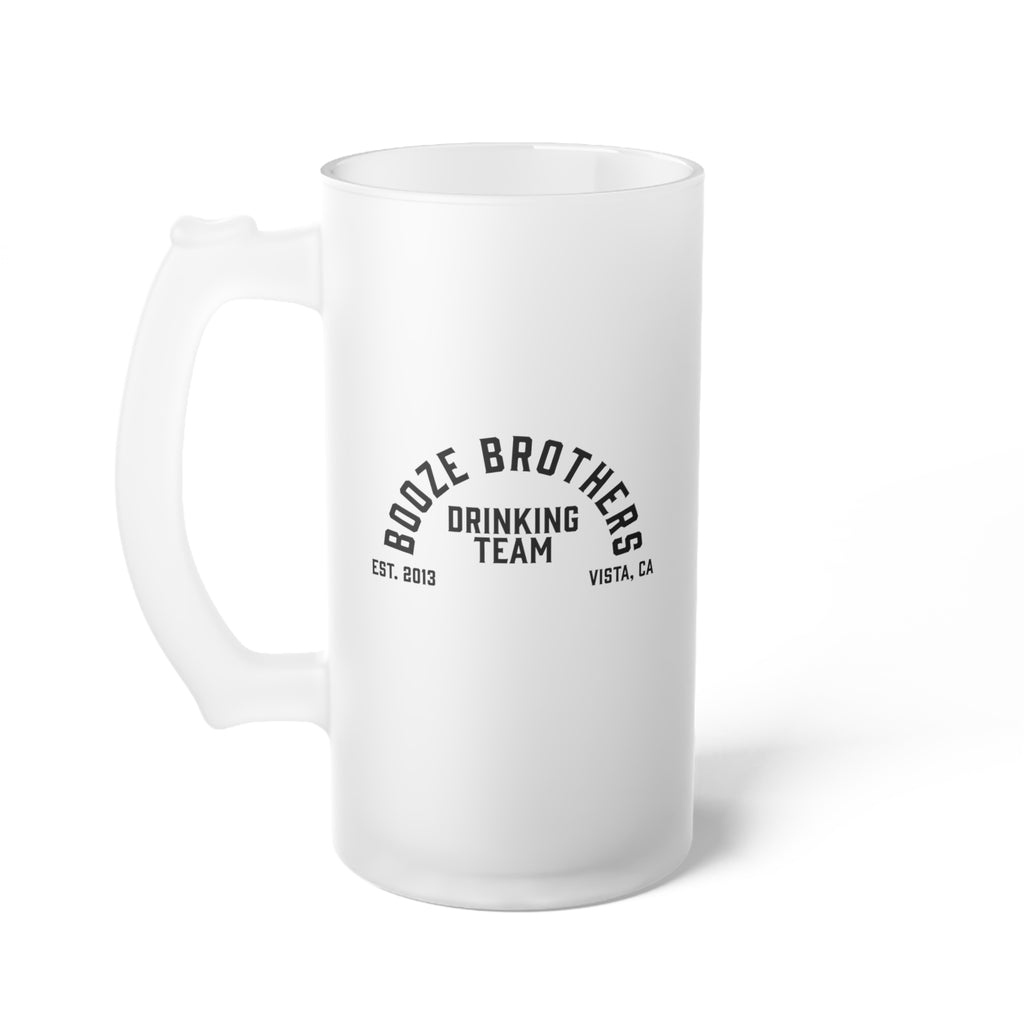 Booze Bros Drinking Team Frosted Glass Beer Mug 16oz