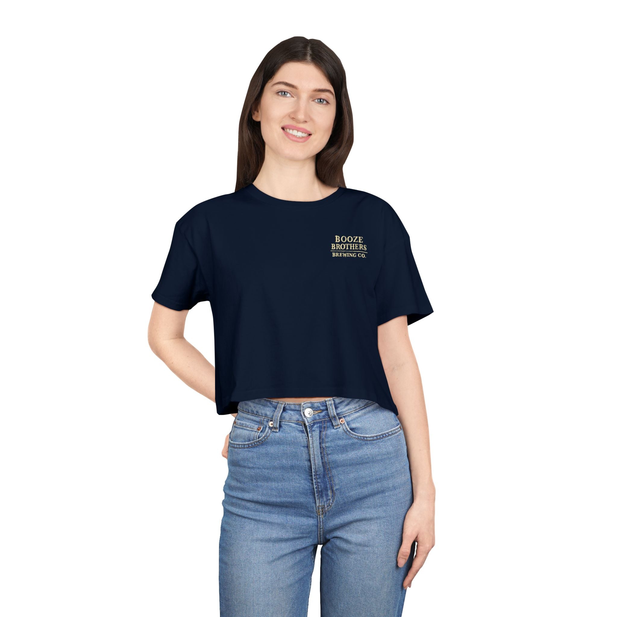 Booze Brothers Woman's Crop Drink Like A Fish Tee