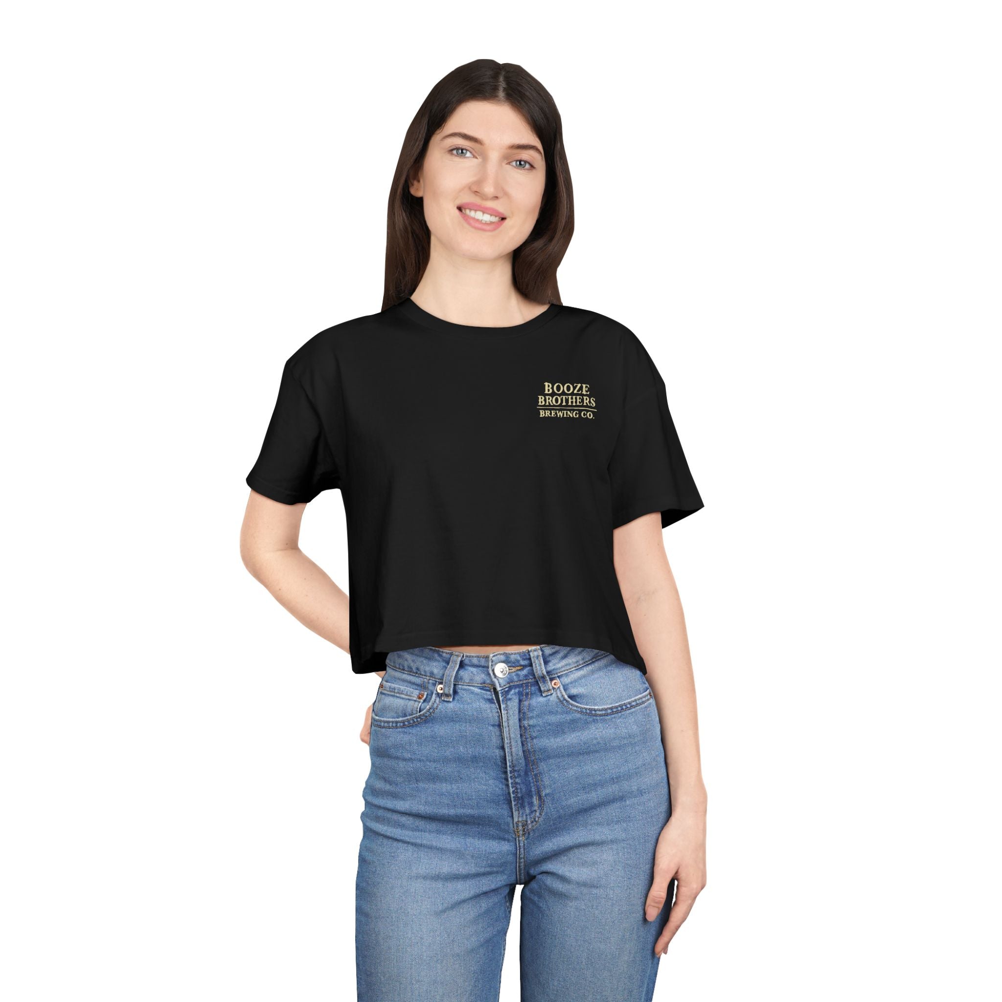 Booze Brothers Woman's Crop Drink Like A Fish Tee